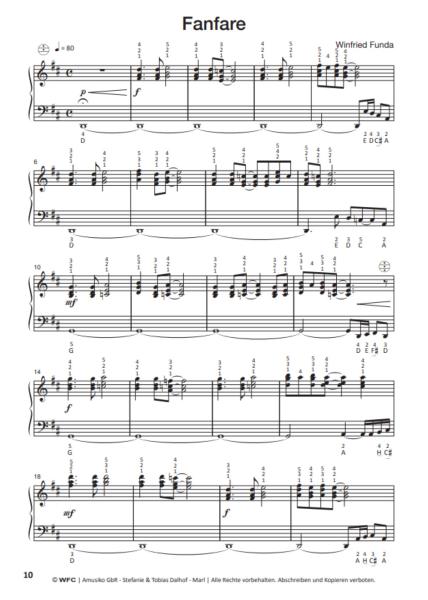Bass... Bässer... Am Besten! 2, Winfried Funda, Akkordeon-Solo, ​Standardbass MII, Einzeltonspiel, Spielheft, Soloband, leicht-mittelschwer, Akkordeon Noten, Notenbeispiel