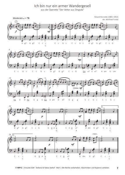 Jede Wette ... Operette, Winfried Funda, Akkordeon-Solo, ​Standardbass MII, Spielheft, Soloband, Konzert, Auftritt, mit Anmoderationen, mittelschwer, Akkordeon Noten, Blick in die Noten