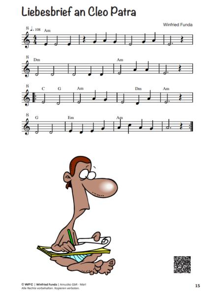 Musaik 1, Winfried Funda, Sopranblockflöte, Spielheft, Soloband, Anfänger, Einsteiger, Flöte spielen lernen, mit Online-Audio, sehr leicht-leicht, Originalkompositionen, Originalmusik, Noten für Flöte, Blick in die Noten