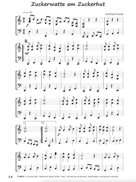 Süße Sachen für Naschkatzen, Winfried Funda, Klavier-Solo, Piano-Solo, Spielheft, Soloband, 13 kalorienfreie Klavierstücke, sehr leicht-leicht, Klavier Noten, Originalkompositionen, Originalmusik, Klavier spielen lernen, Notenbeispiel