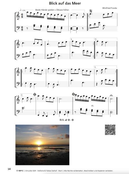 Aus meinem Fotoalbum, Winfried Funda, Klavier-Solo, Piano-Solo, Spielheft, Soloband, musikalische Bildbeschreibungen, 17 Klavierstücke, leicht-mittelschwer, Klavier Noten, Originalkompositionen, Originalmusik, Klavier spielen lernen, Beispielseite
