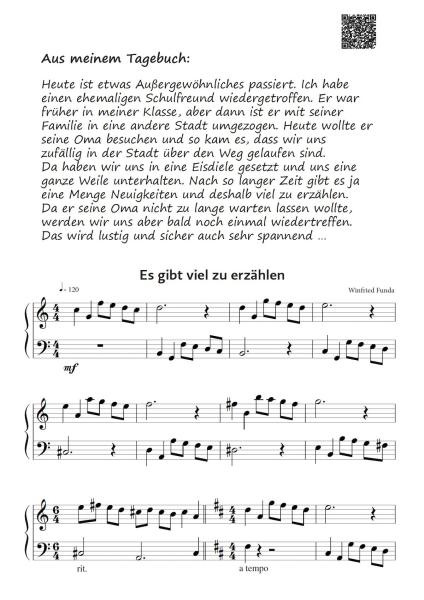 Aus meinem Tagebuch, Winfried Funda, Klavier-Solo, Piano-Solo, Spielheft, Soloband, musikalische Begebenheiten, 10 Klavierstücke, Etüden, leicht-mittelschwer, Klavier Noten, Originalkompositionen, Originalmusik, Klavier spielen lernen, Probeseite