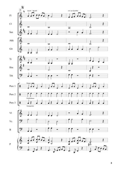 Ensalada variada, Winfried Funda, Kunterbuntes Orchester, Originalkomposition, inkl. Online-Audio, leicht, Noten für Schulorchester, Blick in die Noten