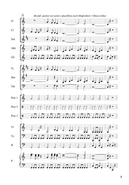 Rondo par Mesano, Winfried Funda, Kunterbuntes Orchester, inkl. Online-Audio, leicht, Noten für Schulorchester, Beispielseite
