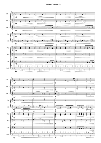 We Shall Overcome, Charles Albert Tindley, Gottfried Hummel, Akkordeonorchester, Gospelsong, leicht, Easy-Stimme, spirituelle Musik, Mutmacher in schweren Zeiten, Akkordeon Noten