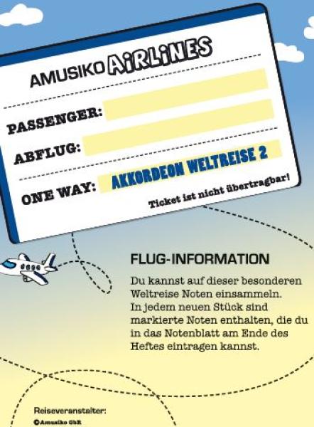 Akkordeon Weltreise 2, Tobias Dalhof, Spielheft, Akkordeonnoten für Akkordeon-Solo, Akkordeon lernen, Akkordeon spielen, leicht
