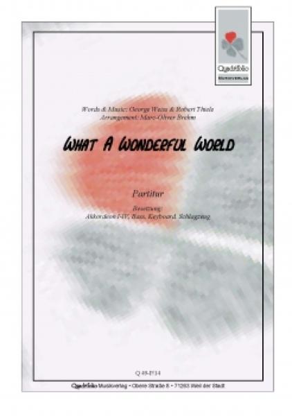 What A Wonderful World, Louis Armstrong, George Weiss, Robert Thiele, Marc-Oliver Brehm, Akkordeon-Orchester, mittelschwer, Akkordeon Noten