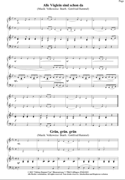 You and me and a Simple Melody, Gottfried Hummel, Spielheft, Blasmusik-Duo Melodieinstrumente in B, Klavierstimme ad lib., Duoband, Kammermusikband, Traditionals, Volksweisen, sehr leicht, Grad 1, erstes Zusammenspiel, Blasmusik Noten, Kammermusik Noten,
