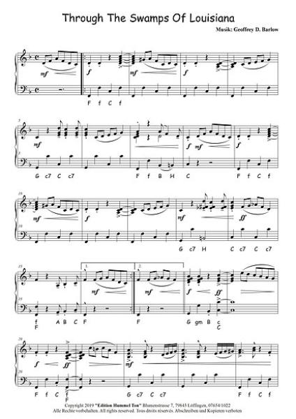 Zydeco Party, Geoffrey D. Barlow, Akkordeon-Solo, Standardbass MII, Spielheft, Soloband, Cajun-Stil, Louisiana, mittelschwer, Akkordeon Noten, Originalkompositionen, Blick in die Noten