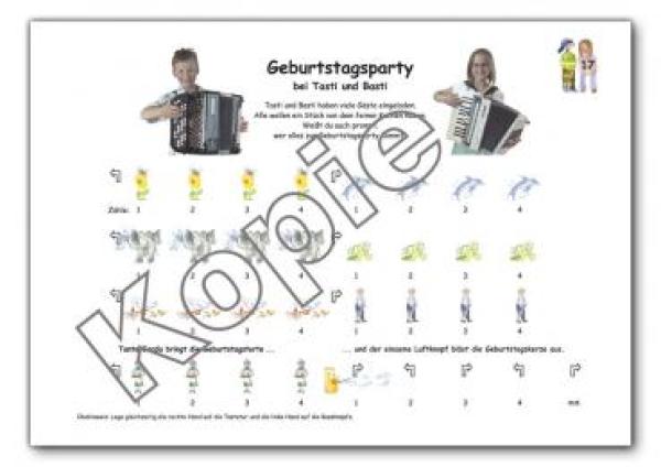 Akkordeon-Spiel mit Tasti und Basti 1, Marianne Baldauf, Schulwerk für Akkordeon, Akkordeonschule, Piano-Akkordeon, C-Griff Knopf, B-Griff Knopf, sehr leicht, Akkordeonspielen lernen, Anfänger, Akkordeon Noten
