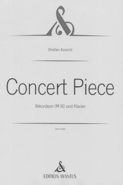 Concert Piece, Dražan Kosorić, Kammermusikkomposition für Akkordeon und Klavier, Kammermusik-Duo, Duett, schwer-sehr schwer, Kammermusik Noten, Cover