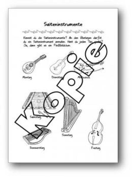 Hausaufgaben- und Übungsheft 1 "Malen", Marianne Baldauf, Bindeglied zwischen Musiklehrer und Elternhaus, Aufmunterung zum täglichen Üben, Aufschluss über Lernfortschritt, Tipps und Tricks