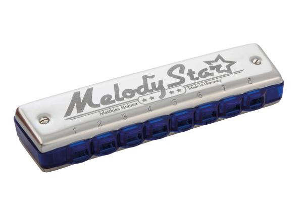 Hohner Melody Star C, Diatonische Mundharmonika, Tonumfang 2 Oktaven (c'-c'''), C-Stimmung, 4 Kanäle, 8 Löcher, ideal für Anfänger, Einzel- und Gruppenunterricht, Klassenmusizieren, Mundharmonika spielen lernen, Mundharmonikaunterricht