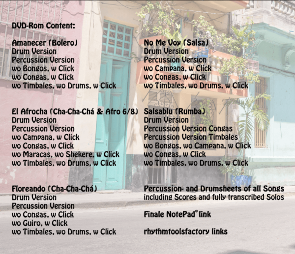 iPlay Latin Vol. I, Prof. José J. Cortijo, Marc Küsters, Lehr- und Übungsmaterial für Latin-Percussion & Drums auf DVD-Rom, 5 Playalongs, ausdruckbare Noten, vollständig transkribierte Percussion und Drum-Soli, Timbales, Congas, Bongos, Campana, Shekere,