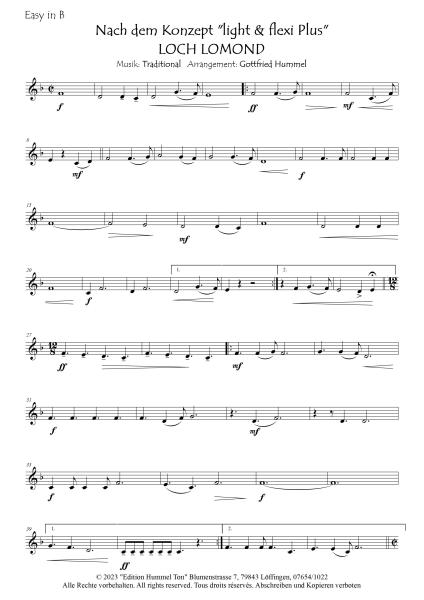Loch Lomond, Gottfried Hummel, Akkordeon-Orchester, Air, Scottish Traditional, alte schottische Melodie, gälische Folklore, leicht-mittelschwer, Easy-Stimme, Akkordeon Noten, Probeseite