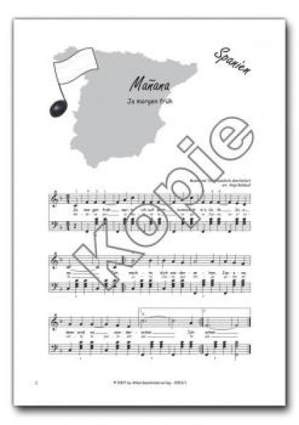 Mit dem Akkordeon um die Welt, Anja Baldauf, Akkordeon-Solo, Standardbass MII, Spielheft, Soloband, Kinderlieder, Tänze, rund um den Globus, leicht, Anfänger, Akkordeon Noten