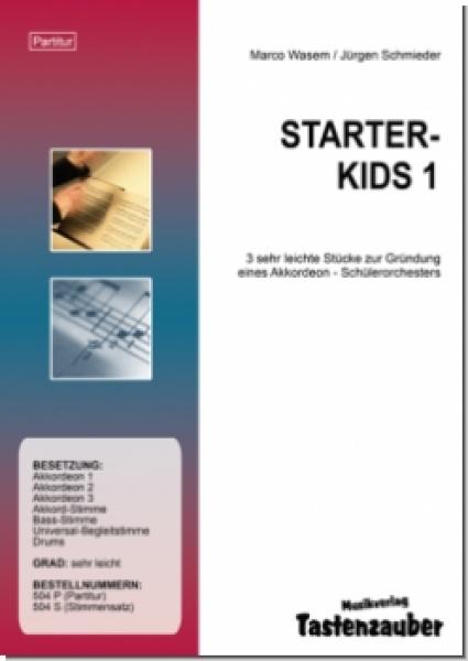 Starter Kids 1, Jürgen Schmieder, Marco Wasem, Schülerorchester, Akkordeonorchester, erste Orchesterstücke, Anfänger, sehr leicht, Originalkomposition, erste Originalmusik, Akkordeon Noten, gemeinsam Akkordeon spielen