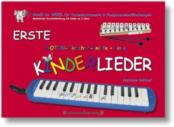 Erste Kinderlieder, Marianne Baldauf, Spielheft für Melodica und Klangbausteine/Glockenspiel, musikalische Frühförderung, Soloband, sehr leicht, Melodica Noten