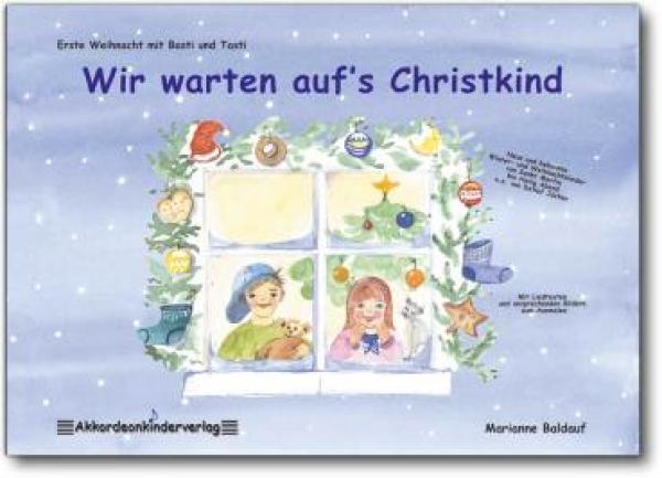 Wir warten auf's Christkind, Marianne Baldauf, Akkordeon-Solo, Standardbass MII, Spielheft, Soloband, leicht, Laternenlieder, erste Weihnachtslieder, Akkordeon Noten