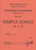 Simple Songs Nr.I, II, Hans-Günther Kölz, Jürgen Schmieder, Akkordeon-Ensemble, Akkordeon-Orchester, Originalkomposition, Originalmusik, Wertungsstück, Wettbewerbsliteratur, mittelschwer, Mittelstufe, Akkordeon Noten