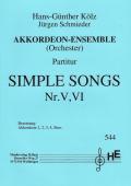 Simple Songs Nr. V, VI, Hans-Günther Kölz, Jürgen Schmieder, Akkordeon-Ensemble, Akkordeon-Orchester, Originalkomposition, Originalmusik, Wertungsstück, Wettbewerbsliteratur, mittelschwer, Mittelstufe, Akkordeon Noten