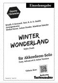 Winter Wonderland, Felix Bernard, Stefan Bauer, Lukas Proske, Matthias Matzke, Einzelausgabe, Akkordeon-Solo, Standardbass MII, Weihnachtslied, Weihnachtsklassiker, 3 Versionen, leicht, mittelschwer, schwer, Funk-Style, Groovy Christmas, Akkordeon Noten,
